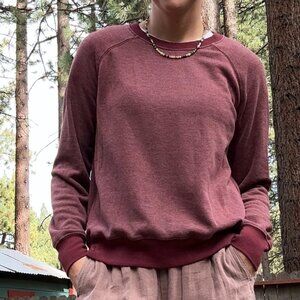 Prana Cozy Up Sweatshirt Hemp Blend Maroon Burgundy Women’s Medium